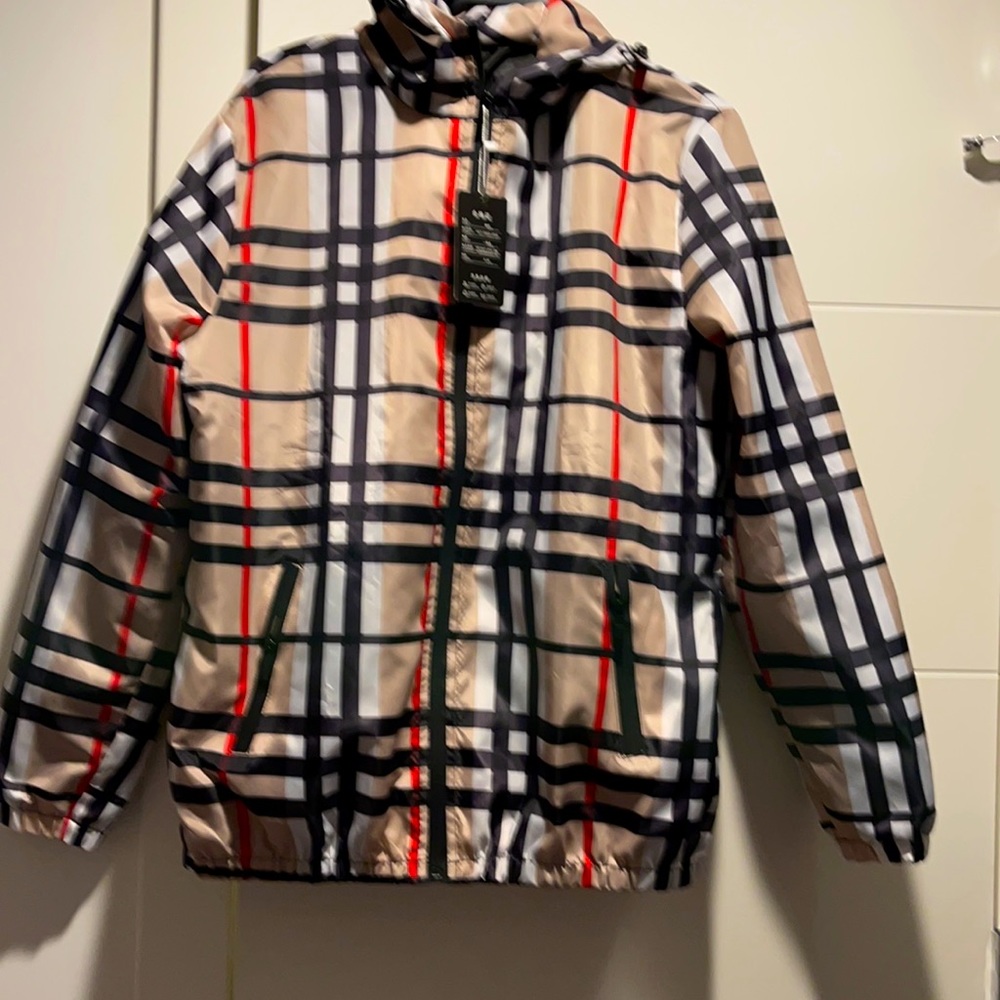 Faux Burberry Plaid Windbreaker!